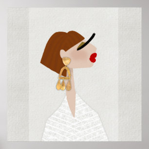 Poster Sentiment mode glamour artistique de la mode
