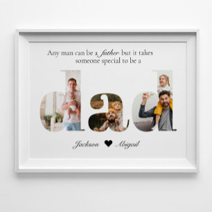 Poster Sentimental Papa Photo Collage, Cadeau Unique Pour