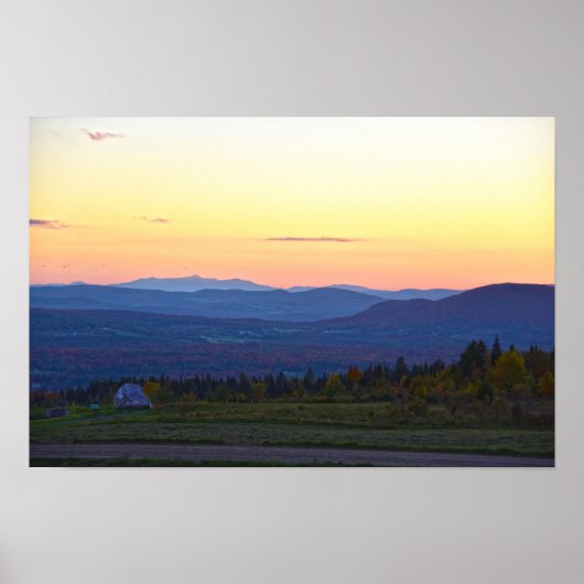 Poster Sentinel Rock Vermont Coucher de soleil (Devant)