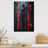 Poster Sentinelle Cybernétique : Un Androïde Futuriste (Cuisine)