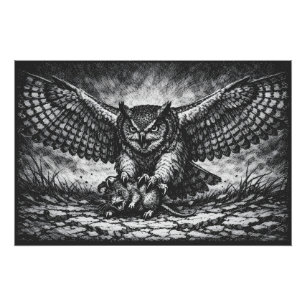 Poster Sentinelle Hibou ailé par BurnsInHell