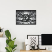 Poster Sentinelle Hibou ailé par BurnsInHell (Bureau à domicile)