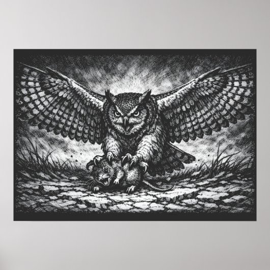Poster Sentinelle Hibou ailé par BurnsInHell (Devant)