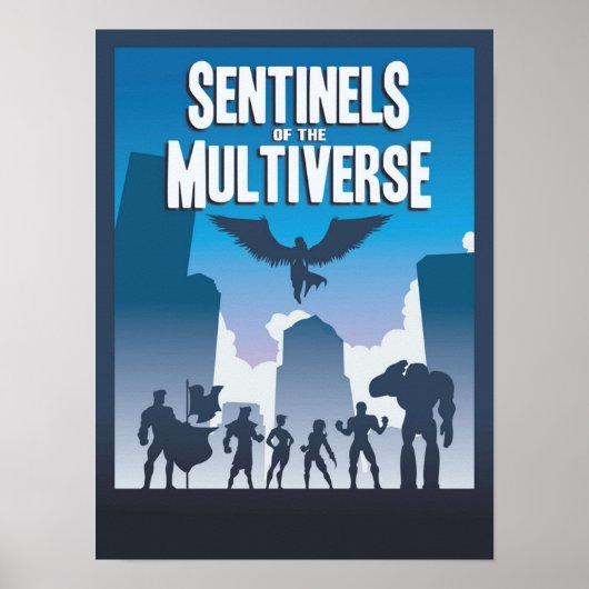 Poster Sentinelles du jeu de conseil multiverse minimalis (Devant)