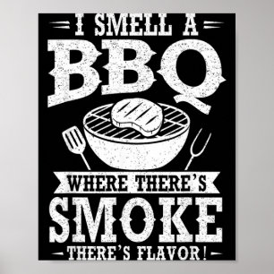 Poster Sentir Un Bbq Où Il Y A De La Fumée Goût Gril