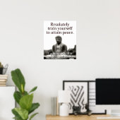 Poster S'entraîner résolument - Bouddha (Bureau à domicile)