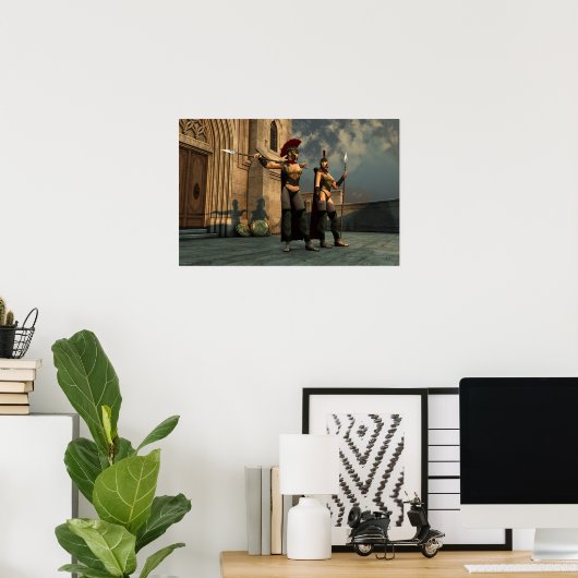 Poster Sentries spartiates (Bureau à domicile)