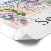 Poster Séoul Corée du Sud Gouache Illustration Voyage (Coin)