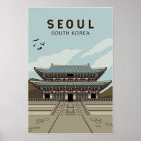 Séoul Corée du Sud Voyage Art Vintage