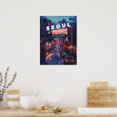 Poster Séoul coucher du soleil : un paysage urbain dynami (Cuisine)
