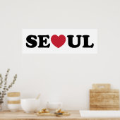 Poster Séoul Love Heart (Cuisine)