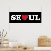 Poster Séoul Love Heart (Cuisine)