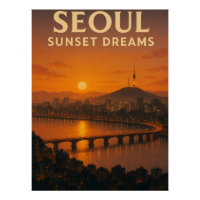 Séoul - Séoul Corée Sunset Dream - City Skyline Ar
