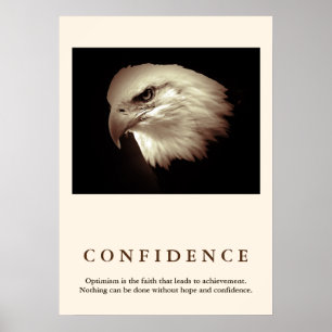 Poster Sepia Bald Eagle Citation Motivationnelle Confianc