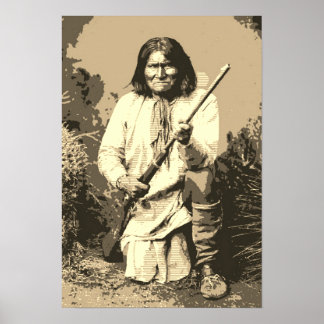 Poster Sepia Chef Geronimo Pop Art