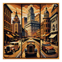Sepia Cityscape Triptyque