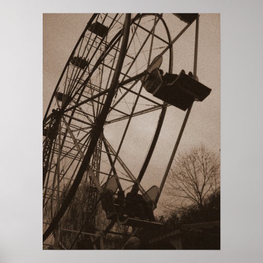 Poster Sepia Ferris Wheel (Devant)