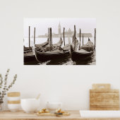 Poster Sepia Gondolas (Cuisine)