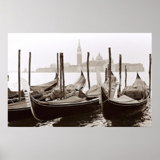 Poster Sepia Gondolas