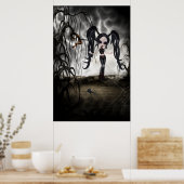 Poster Sepia Goth Girl Vignette (Cuisine)