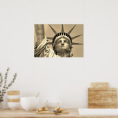 Poster Sepia Gros plan Statue de la Liberté New York (Cuisine)