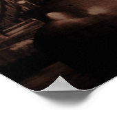 Poster Sepia London Tower Bridge en soirée (Coin)