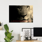 Poster Sepia Motivation Leadership Roi Lion (Bureau à domicile)