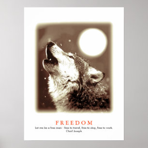 Poster Sepia Motivational Wolf Howls Imprimer