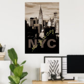 Poster Sepia New York City (Bureau à domicile)