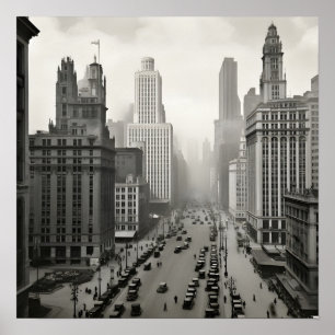 Poster Sepia photo de Chicago 1920