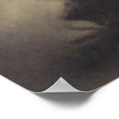 Poster Sepia sorcière chauve nuit Cauldron noir Chat (Coin)