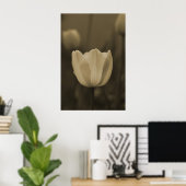 Poster Sepia Tone Tulipe simple Fleur (Bureau à domicile)