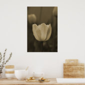 Poster Sepia Tone Tulipe simple Fleur (Cuisine)