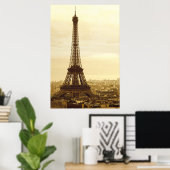 Poster sépia tour eiffel (Bureau à domicile)