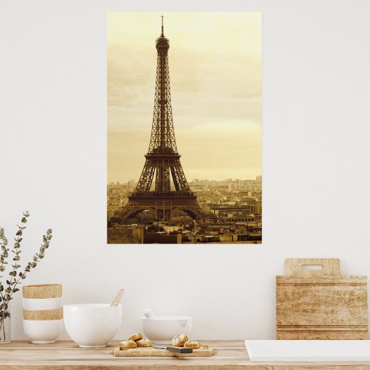 Poster sépia tour eiffel (Cuisine)