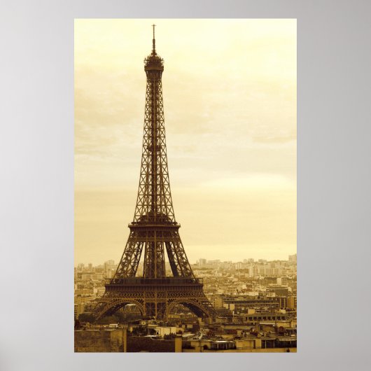 Poster sépia tour eiffel (Devant)