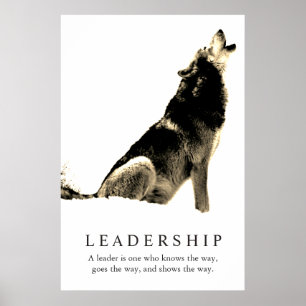 Poster Sepia White Inspiration Leadership Wolf