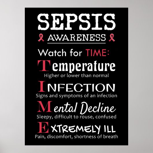Poster Sepsis Awareness Watch pour le guide TIME (Devant)