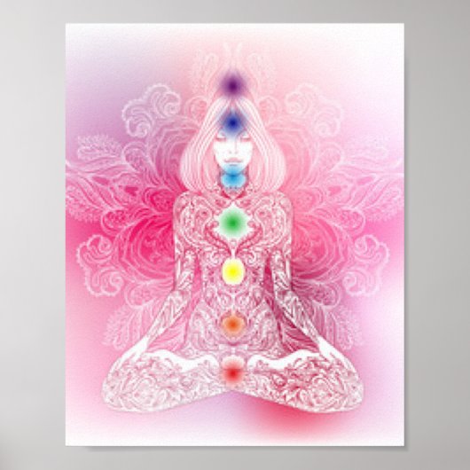 Poster Sept Chakras Dame rose (Devant)