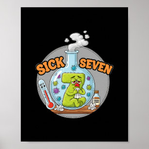 Poster Sept Malade Sept Blague Drôle 67 Six Sept Jeu de M