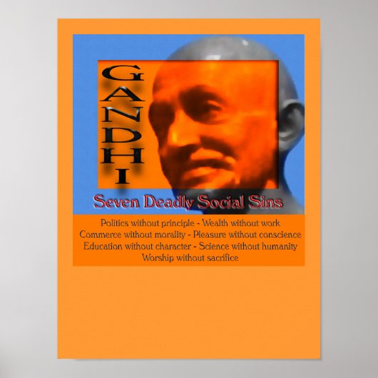 Poster Sept péchés sociaux mortels Reconnaissance Imprime (Devant)