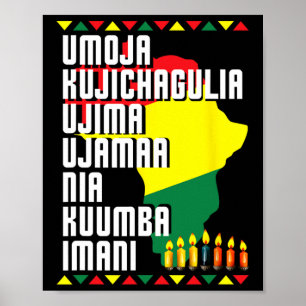 Poster Sept Principes De Kwanzaa Carte Africaine Hommes F