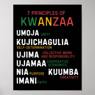 Poster Sept Principes De Kwanzaa Happy Kwanzaa