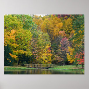 Poster Sept Sources Pont de la Cascade II Paysage d'autom