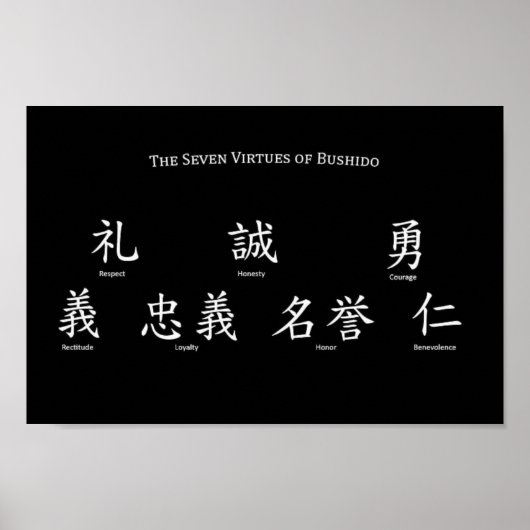 Poster Sept vertus de Bushido (Devant)