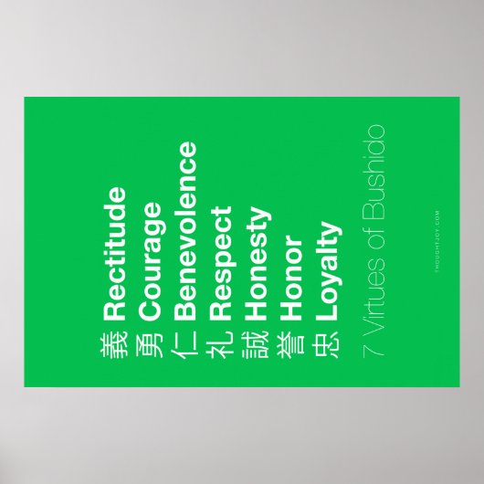 Poster Sept vertus du Bushido (Devant)