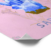 Poster Septembre Fleur d'anniversaire et Pierre d'anniver (Coin)