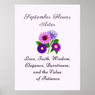 Poster Septembre Mois de naissance Aster personnalisé