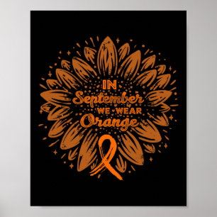 Poster Septembre Nous Portons Orange Ribbon Leucémie Sens