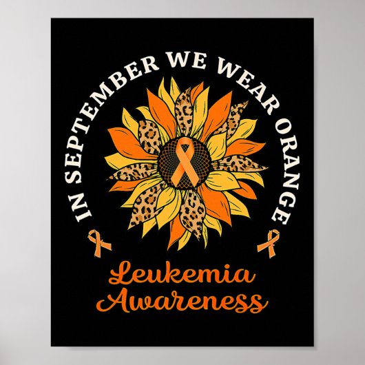Poster Septembre Nous Portons Orange Sunflower Leukemia A (Devant)